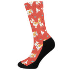 Cartoon Jack Russell Terrier Print Crew Socks