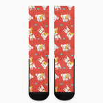 Cartoon Jack Russell Terrier Print Crew Socks