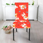 Cartoon Jack Russell Terrier Print Dining Chair Slipcover