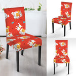 Cartoon Jack Russell Terrier Print Dining Chair Slipcover