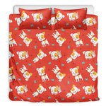 Cartoon Jack Russell Terrier Print Duvet Cover Bedding Set