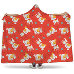 Cartoon Jack Russell Terrier Print Hooded Blanket