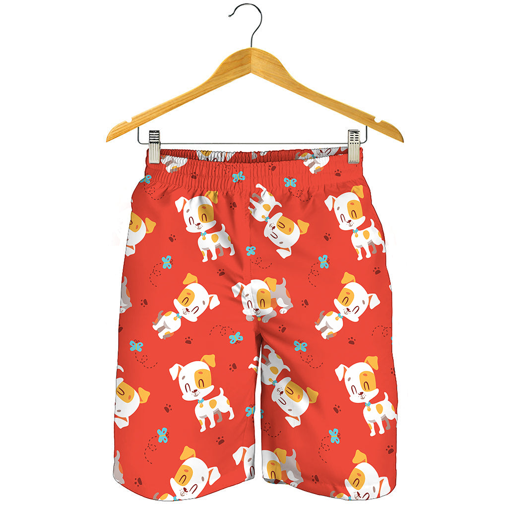 Cartoon Jack Russell Terrier Print Men's Shorts