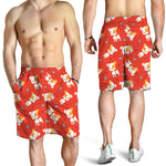 Cartoon Jack Russell Terrier Print Men's Shorts