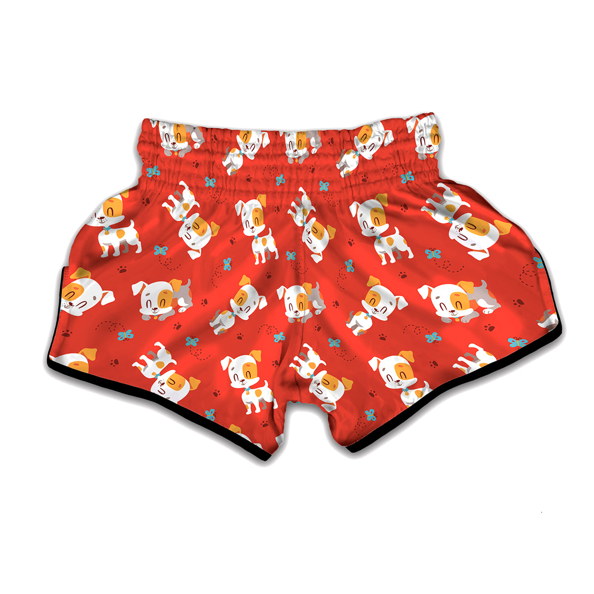 Cartoon Jack Russell Terrier Print Muay Thai Boxing Shorts