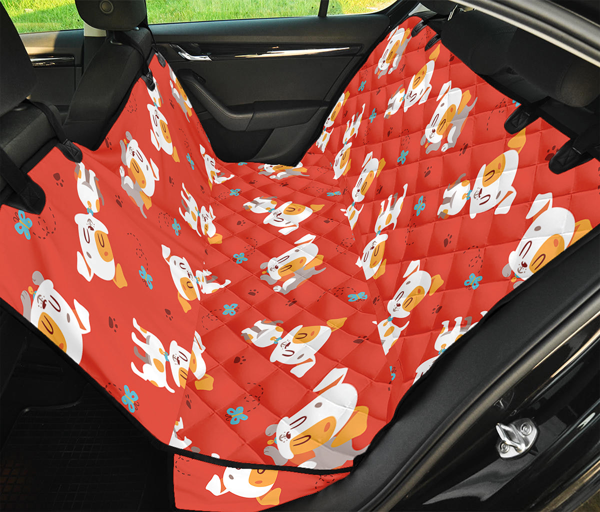 Cartoon Jack Russell Terrier Print Pet Car Back Seat Cover