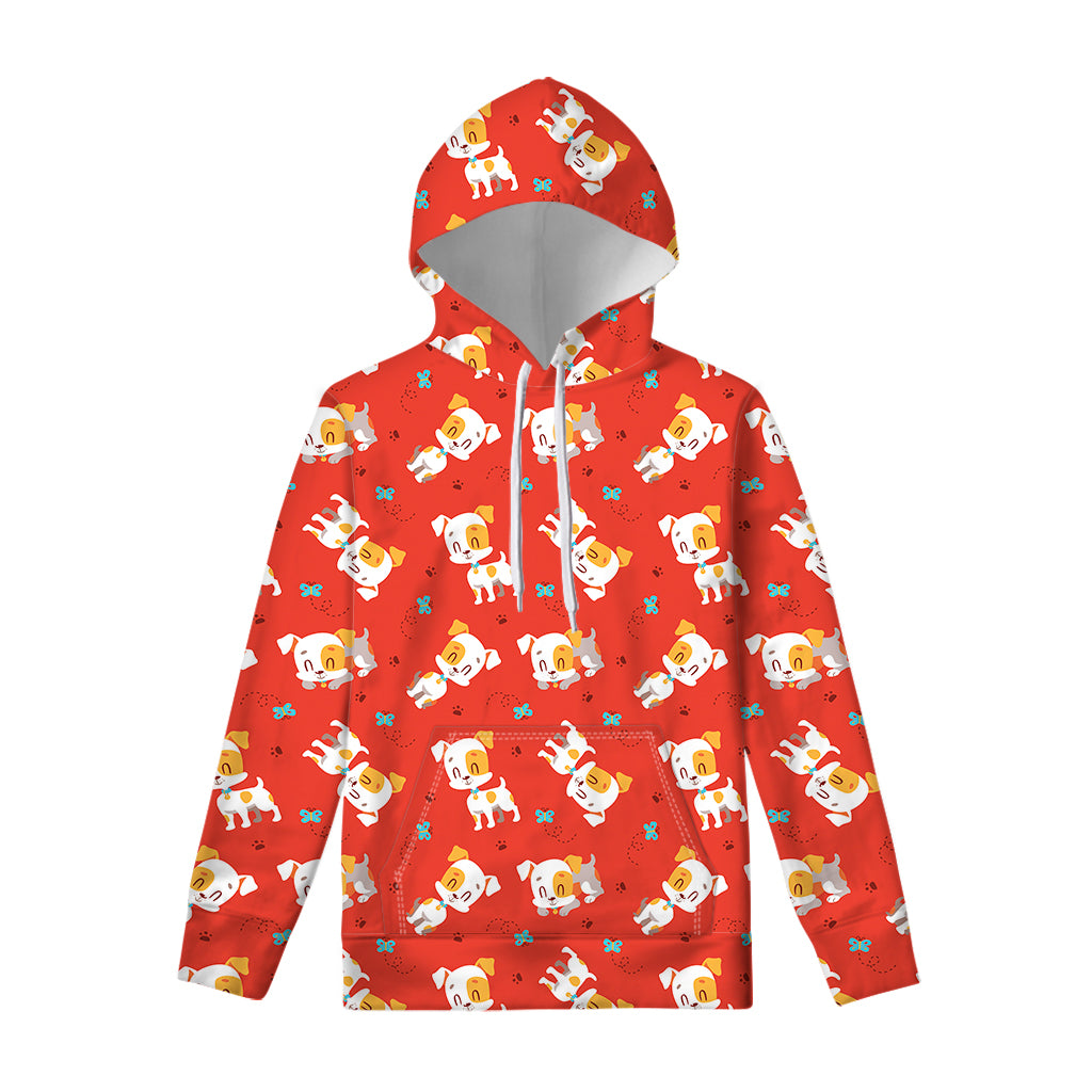 Cartoon Jack Russell Terrier Print Pullover Hoodie