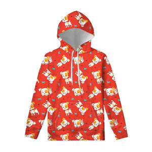 Cartoon Jack Russell Terrier Print Pullover Hoodie