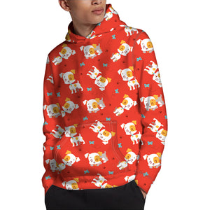 Cartoon Jack Russell Terrier Print Pullover Hoodie