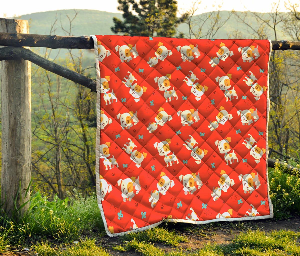 Cartoon Jack Russell Terrier Print Quilt
