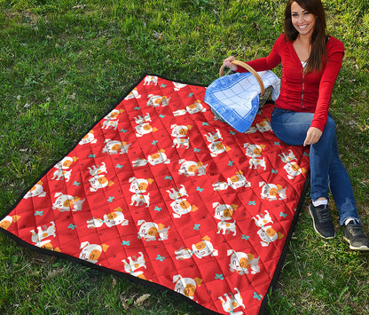 Cartoon Jack Russell Terrier Print Quilt