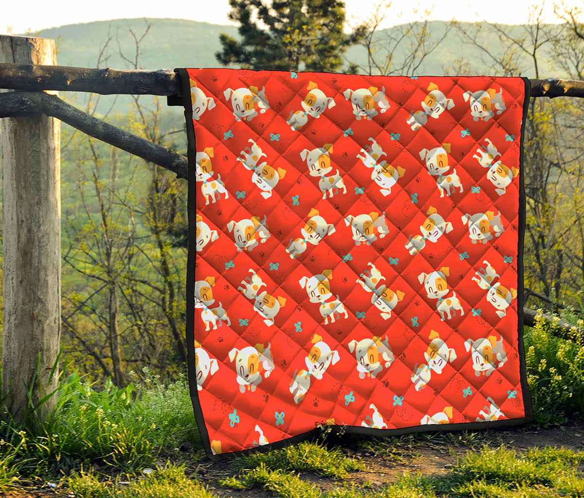 Cartoon Jack Russell Terrier Print Quilt
