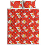 Cartoon Jack Russell Terrier Print Quilt Bed Set