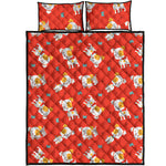 Cartoon Jack Russell Terrier Print Quilt Bed Set