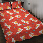 Cartoon Jack Russell Terrier Print Quilt Bed Set