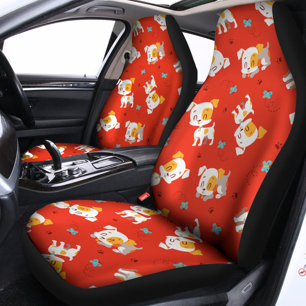 Cartoon Jack Russell Terrier Print Universal Fit Car Seat Covers