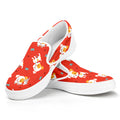 Cartoon Jack Russell Terrier Print White Slip On Sneakers
