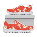 Cartoon Jack Russell Terrier Print White Running Shoes