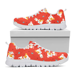 Cartoon Jack Russell Terrier Print White Sneakers