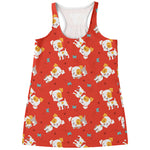 Cartoon Jack Russell Terrier Print Women's Racerback Tank Top