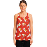 Cartoon Jack Russell Terrier Print Women's Racerback Tank Top