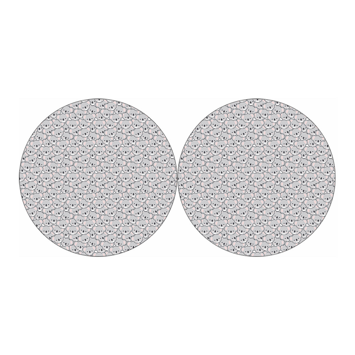 Cartoon Koala Pattern Print Car Coasters