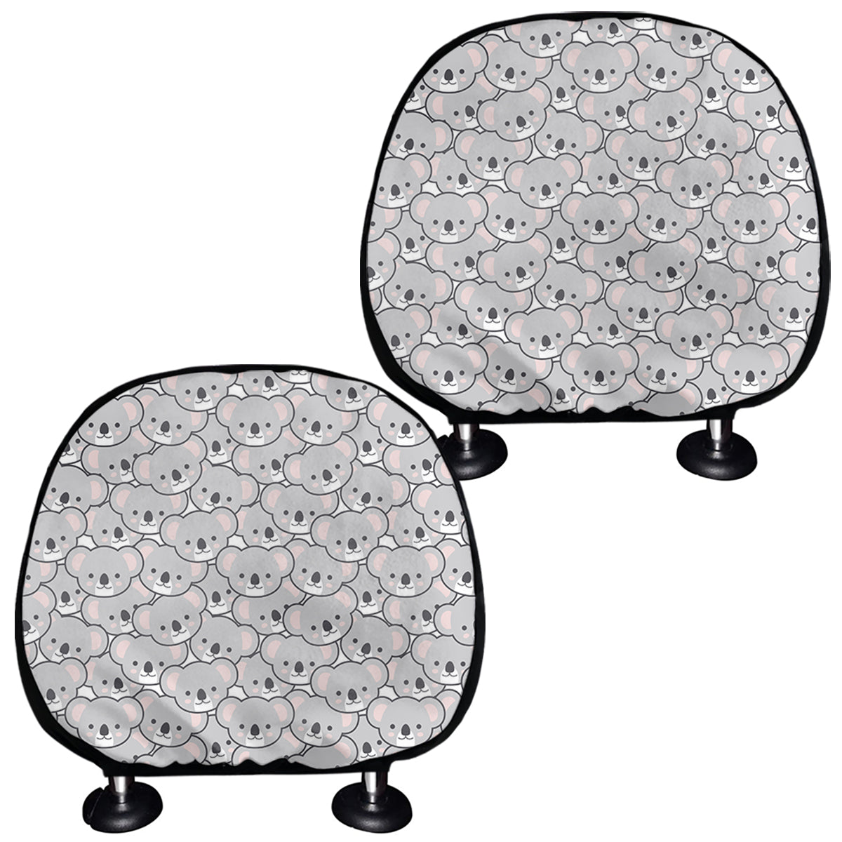 Cartoon Koala Pattern Print Car Headrest Covers