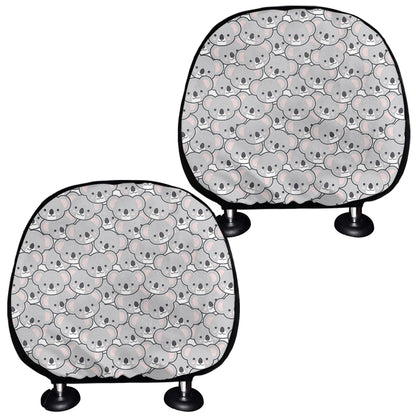 Cartoon Koala Pattern Print Car Headrest Covers