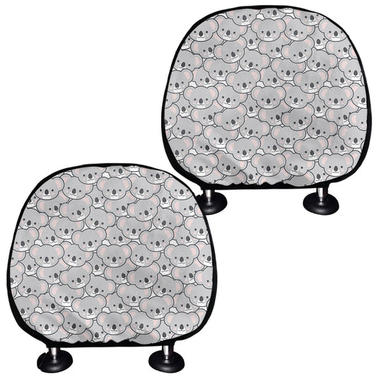 Cartoon Koala Pattern Print Car Headrest Covers