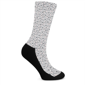 Cartoon Koala Pattern Print Crew Socks