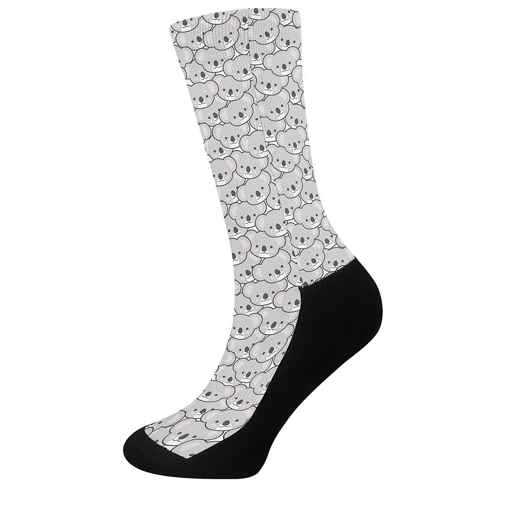 Cartoon Koala Pattern Print Crew Socks