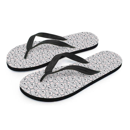 Cartoon Koala Pattern Print Flip Flops