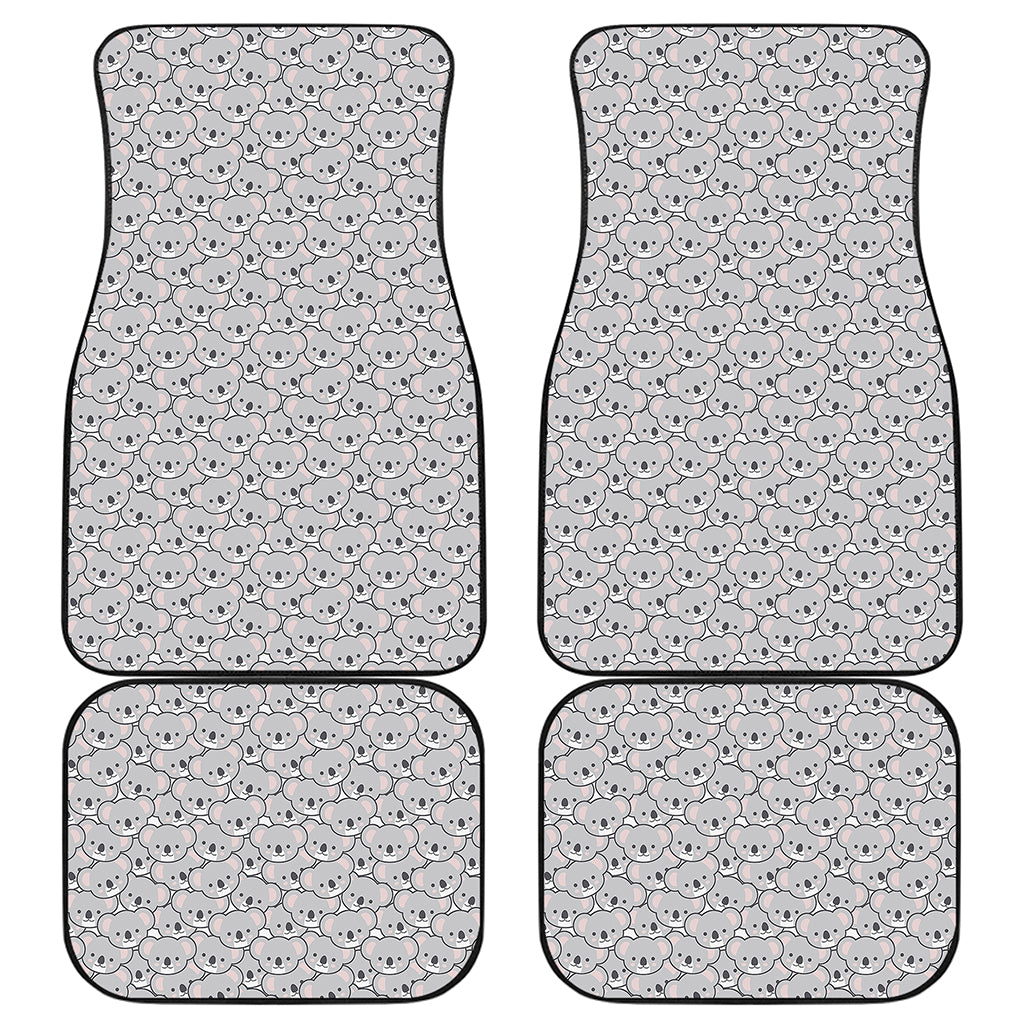 Cartoon Koala Pattern Print Front and Back Car Floor Mats