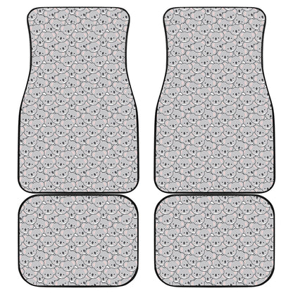 Cartoon Koala Pattern Print Front and Back Car Floor Mats