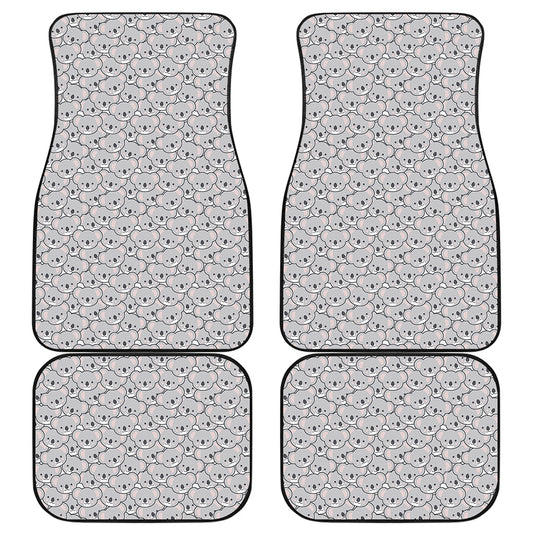 Cartoon Koala Pattern Print Front and Back Car Floor Mats