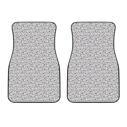Cartoon Koala Pattern Print Front Car Floor Mats