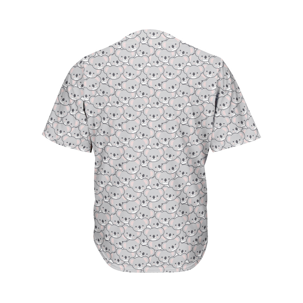 Cartoon Koala Pattern Print Men's Baseball Jersey