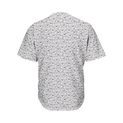 Cartoon Koala Pattern Print Men's Baseball Jersey