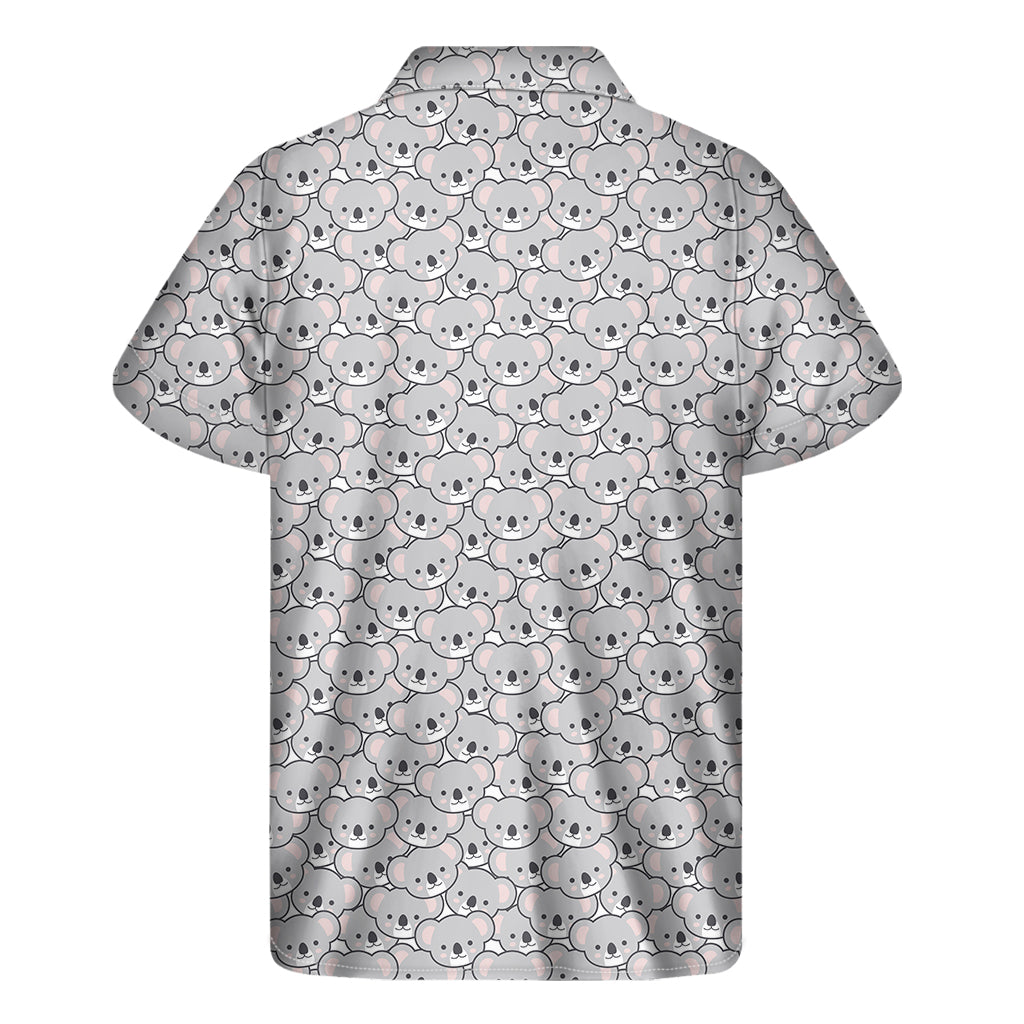 Cartoon Koala Pattern Print Men's Short Sleeve Shirt