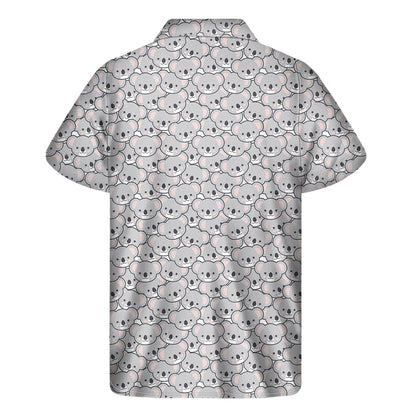 Cartoon Koala Pattern Print Men's Short Sleeve Shirt