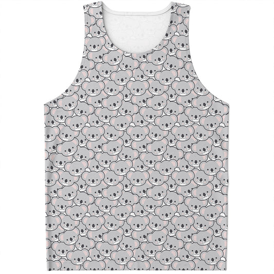 Cartoon Koala Pattern Print Men's Tank Top