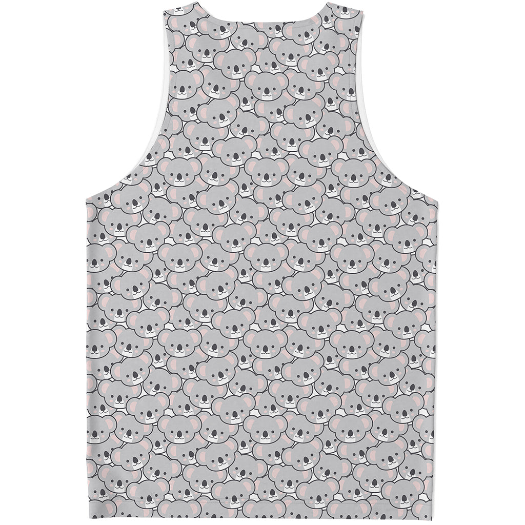 Cartoon Koala Pattern Print Men's Tank Top