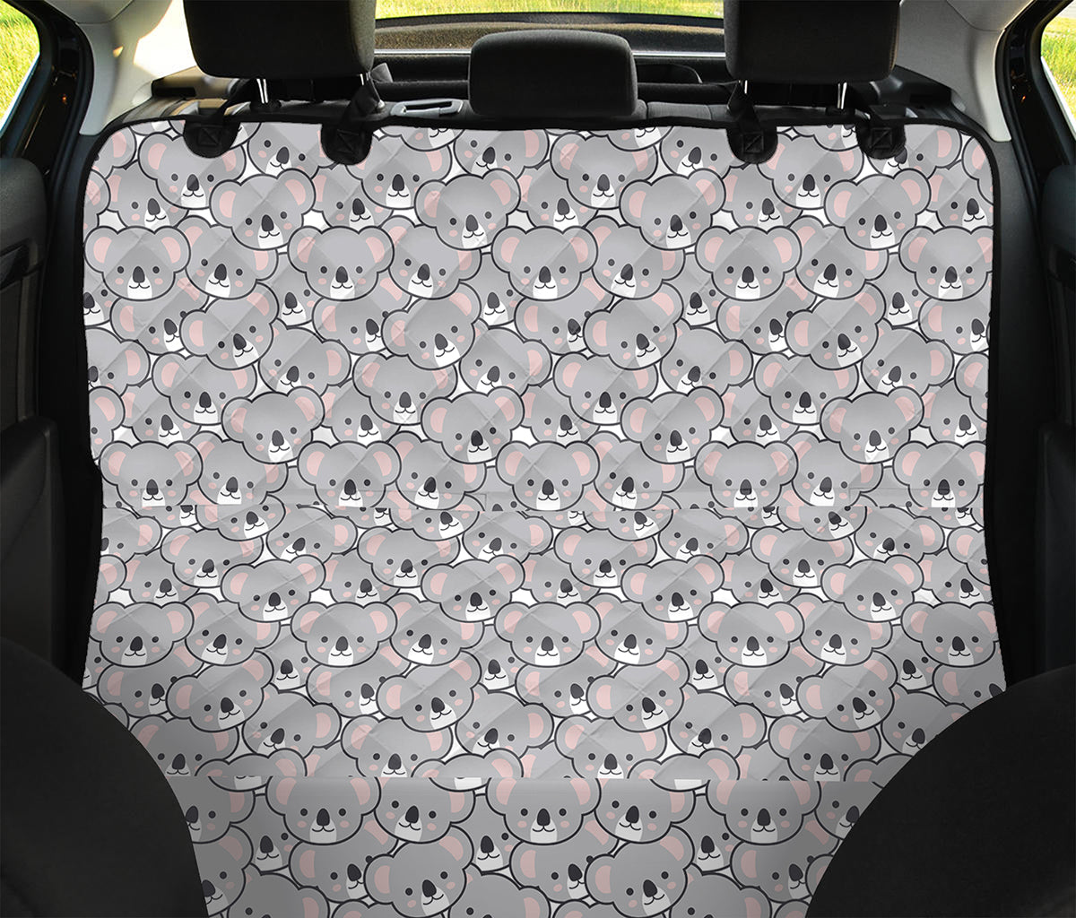 Cartoon Koala Pattern Print Pet Car Back Seat Cover