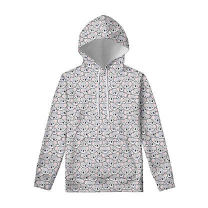 Cartoon Koala Pattern Print Pullover Hoodie