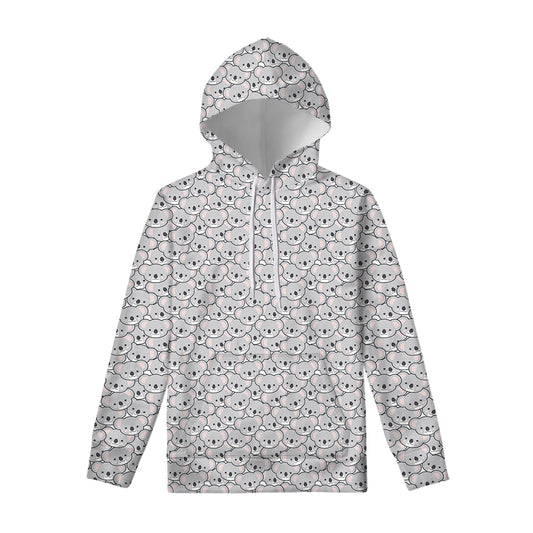 Cartoon Koala Pattern Print Pullover Hoodie