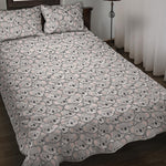 Cartoon Koala Pattern Print Quilt Bed Set