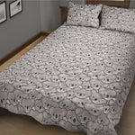 Cartoon Koala Pattern Print Quilt Bed Set
