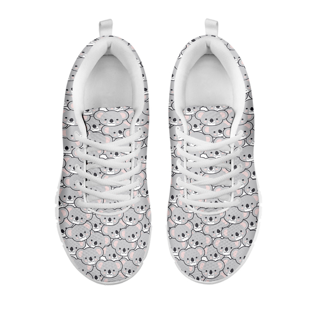 Cartoon Koala Pattern Print White Sneakers