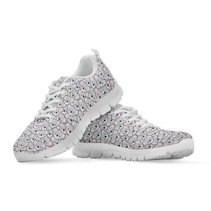 Cartoon Koala Pattern Print White Sneakers
