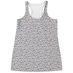 Cartoon Koala Pattern Print Women's Racerback Tank Top